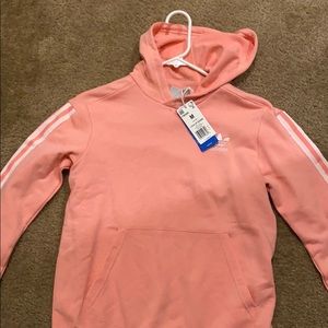 Pink adidas hoodie with tag